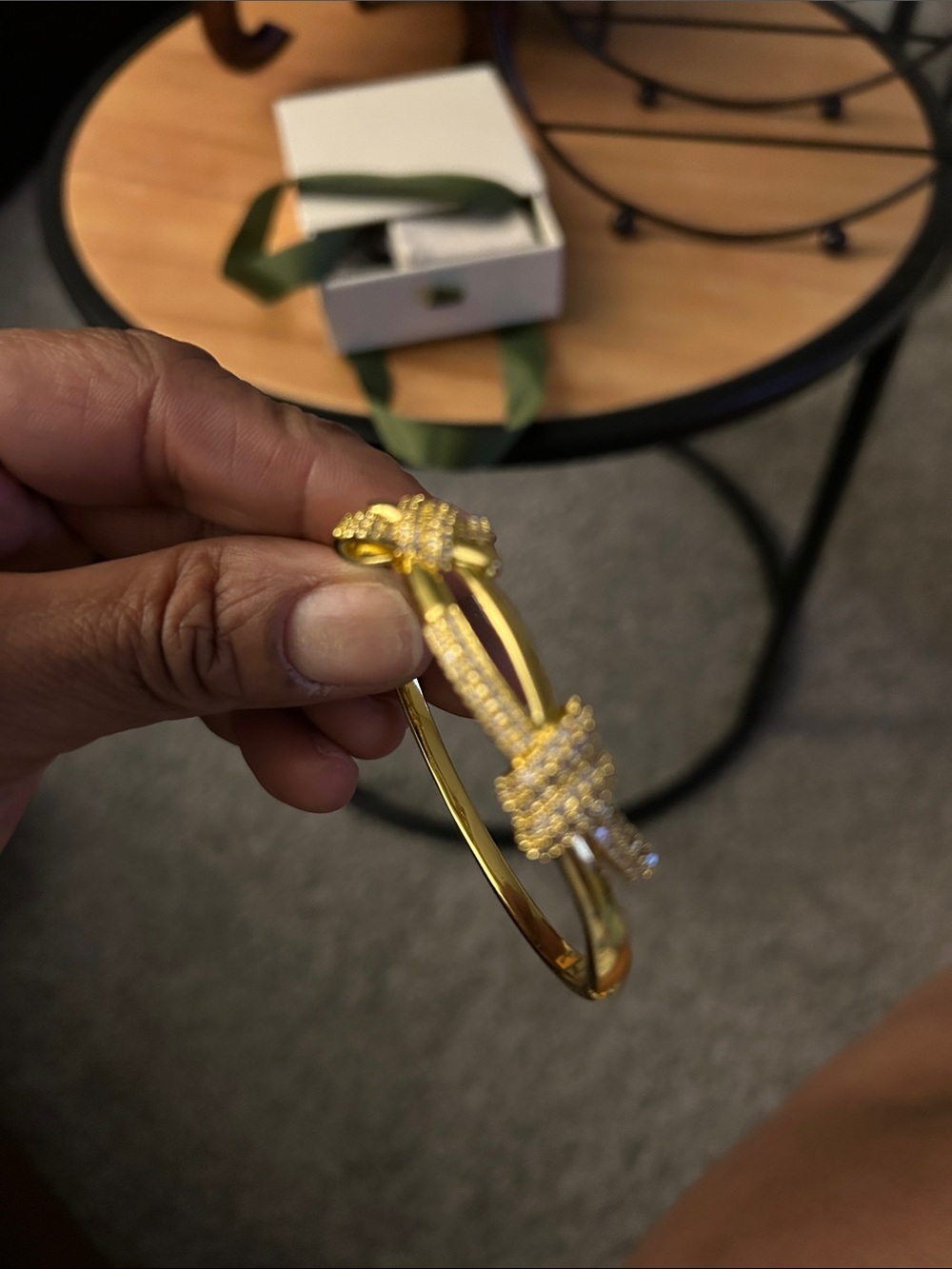 Gold Knot Crystal Bangle Bracelet - Women Jewelry
